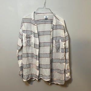 Old Navy Button Down with Funky Stripe Pattern